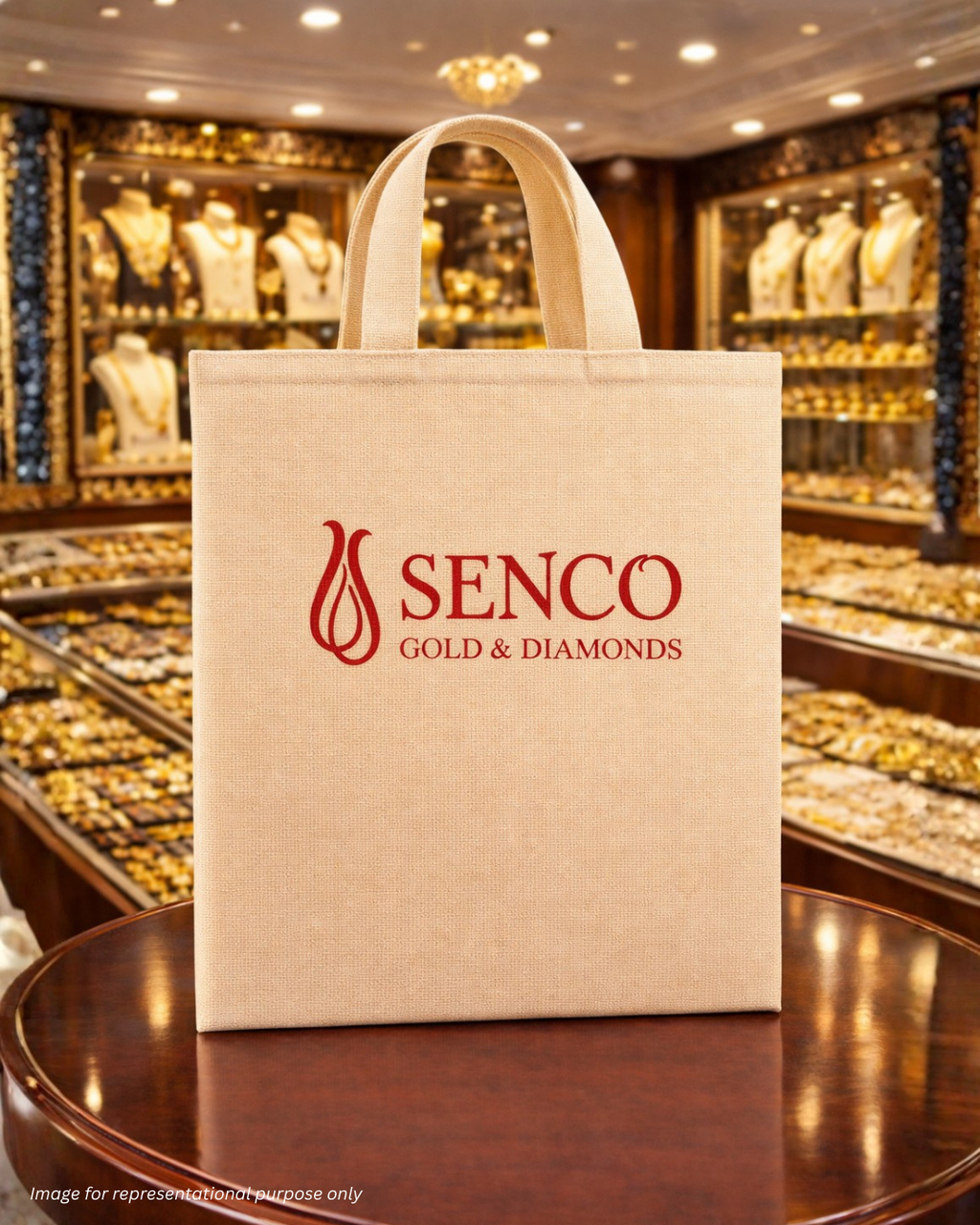 Jewellery Retail Carry Bags | 12x12x0" | No Gusette or Chain | Premium Shiny Soft Jute Material