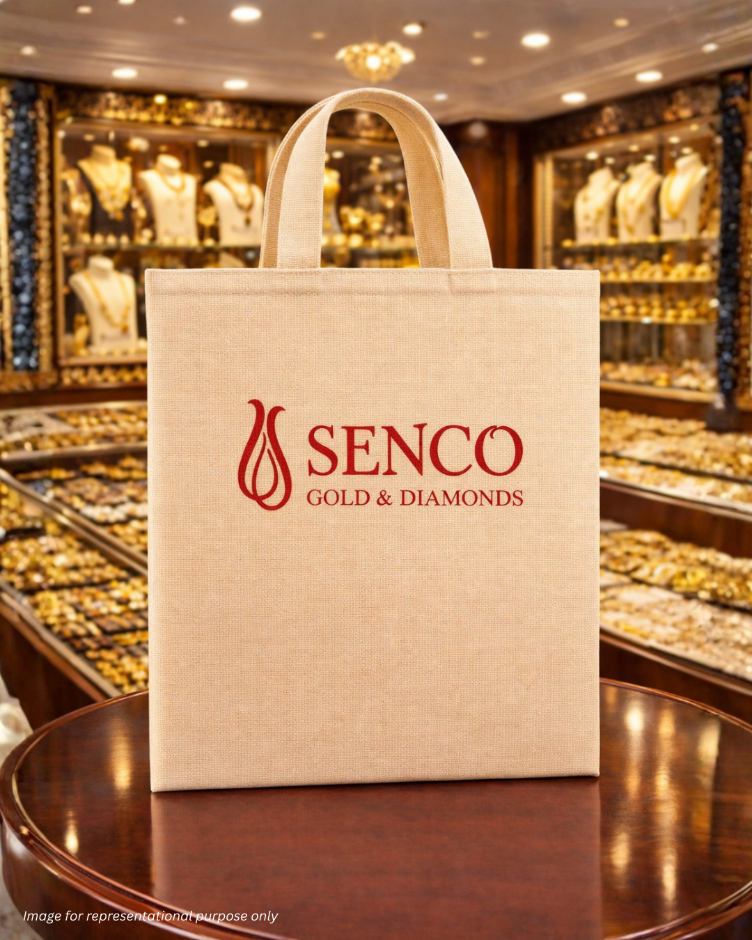 Jewellery Retail Carry Bags | 12x12x0" | No Gusette or Chain | Premium Shiny Soft Jute Material