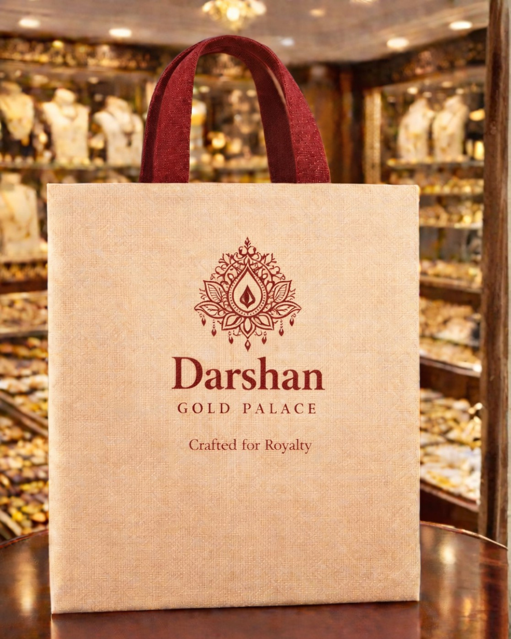 Jewellery Retail Carry Bags | 12x12x0" | No Gusette or Chain | Premium Shiny Soft Jute Material