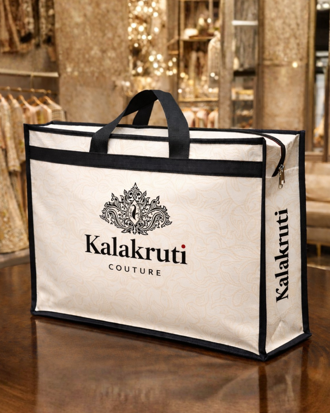 Retail Premium Shopping Bag With Zipper | 18x15x5" | 120GSM Laminated Nonwoven Material | Water Resistant