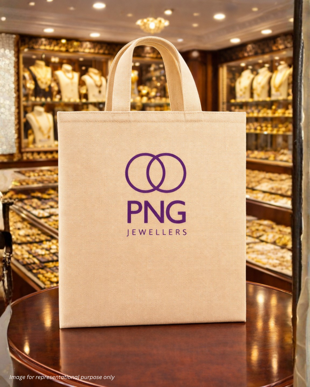 Jewellery Retail Carry Bags | 12x12x0" | No Gusette or Chain | Premium Shiny Soft Jute Material