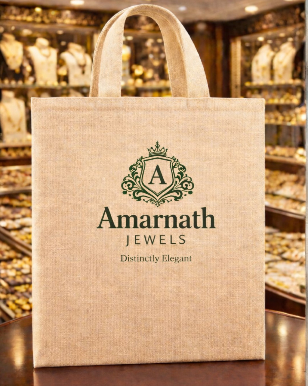 Jewellery Retail Carry Bags | 12x12x0" | No Gusette or Chain | Premium Shiny Soft Jute Material