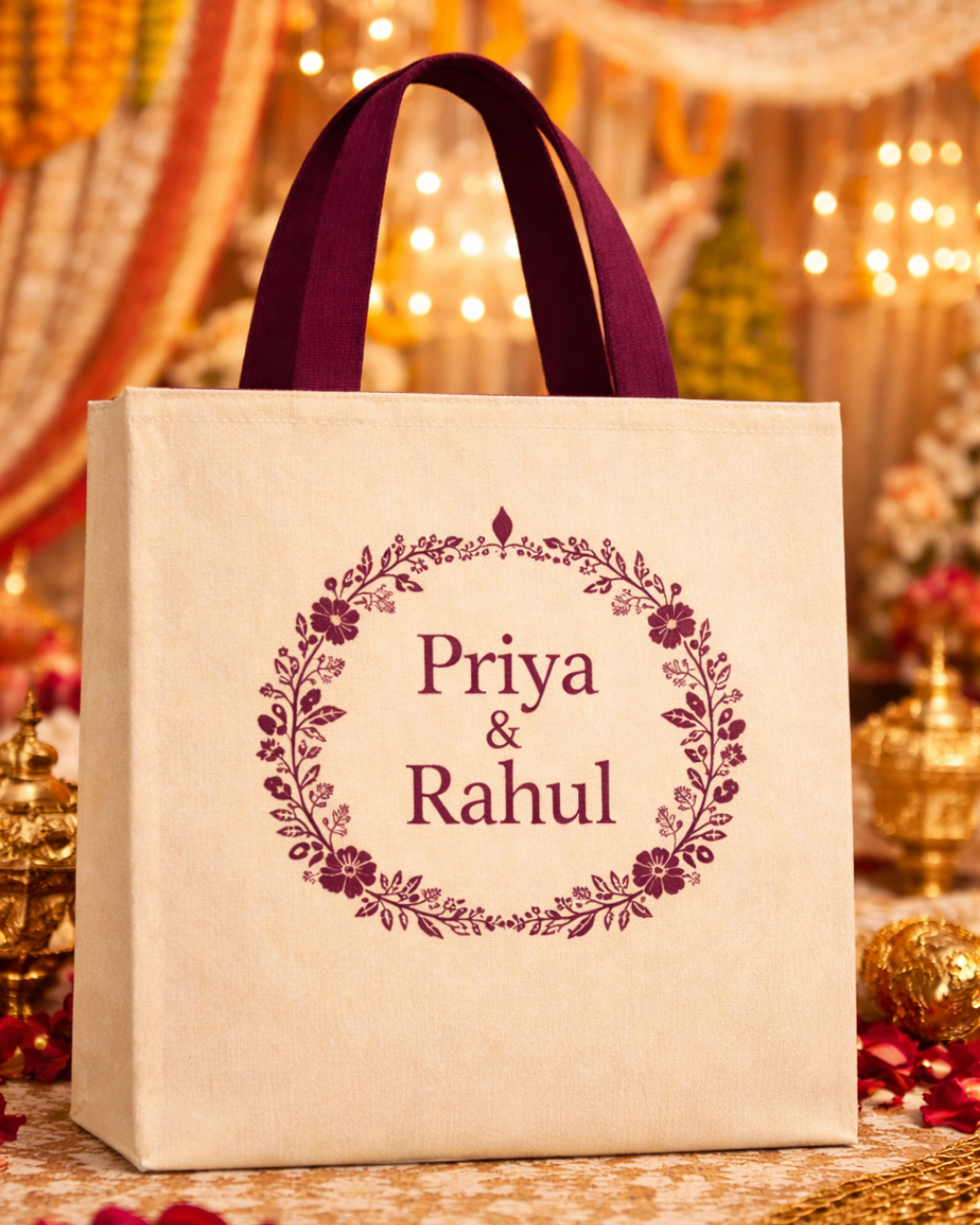 Wedding Return Gift Bags | Material, Size & Color Customizable | With/ Without Zipper | MOQ 1K pcs