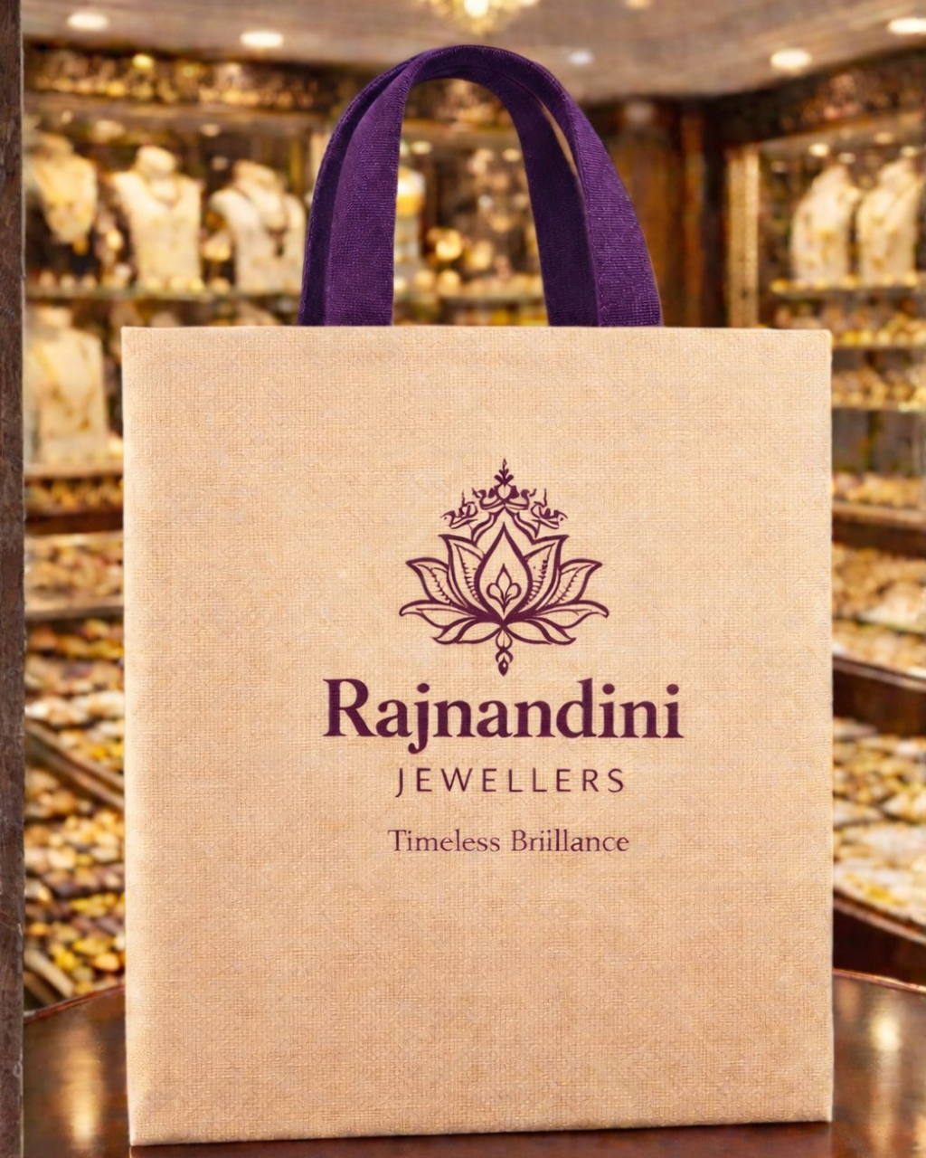 Jewellery Retail Carry Bags | 9x9" | No Gusette or Chain | Premium Shiny Soft Jute Material