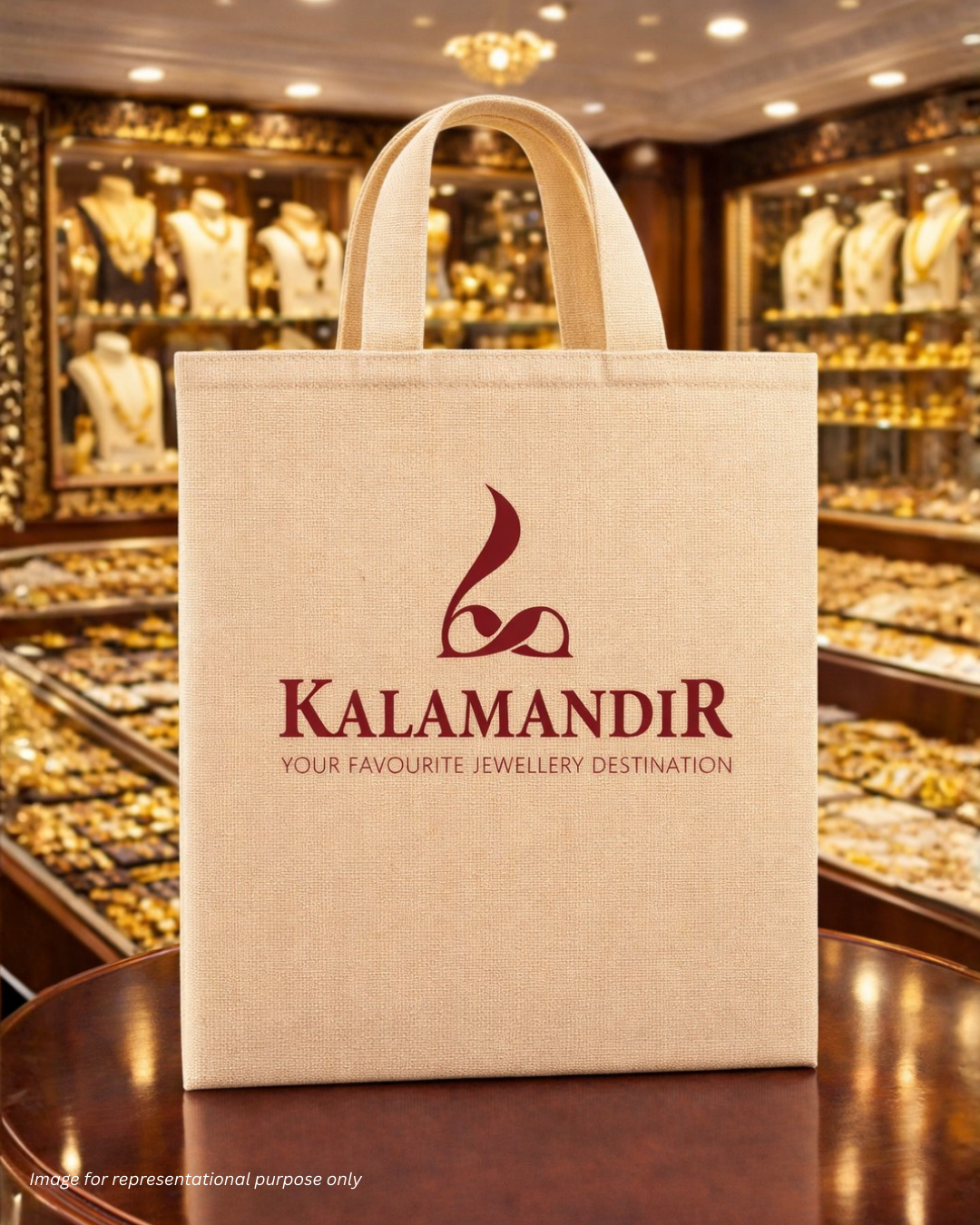 Jewellery Retail Carry Bags | 9x9" | No Gusette or Chain | Premium Shiny Soft Jute Material