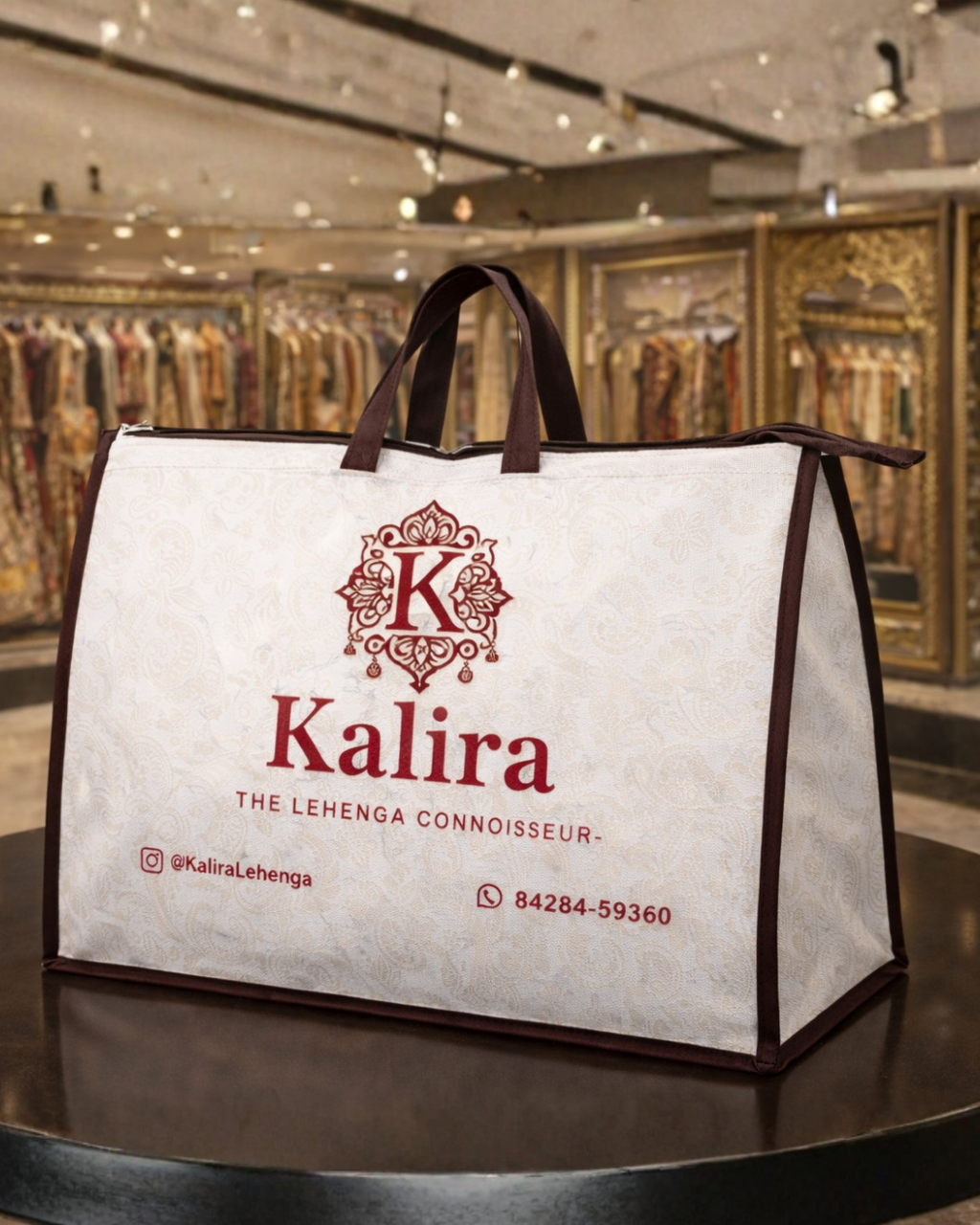 Premium Shopping Triangle Bag | 18x15x5" | With Chain & Zipper | 110 GSM Laminated Nonwoven Material | Water Resistant