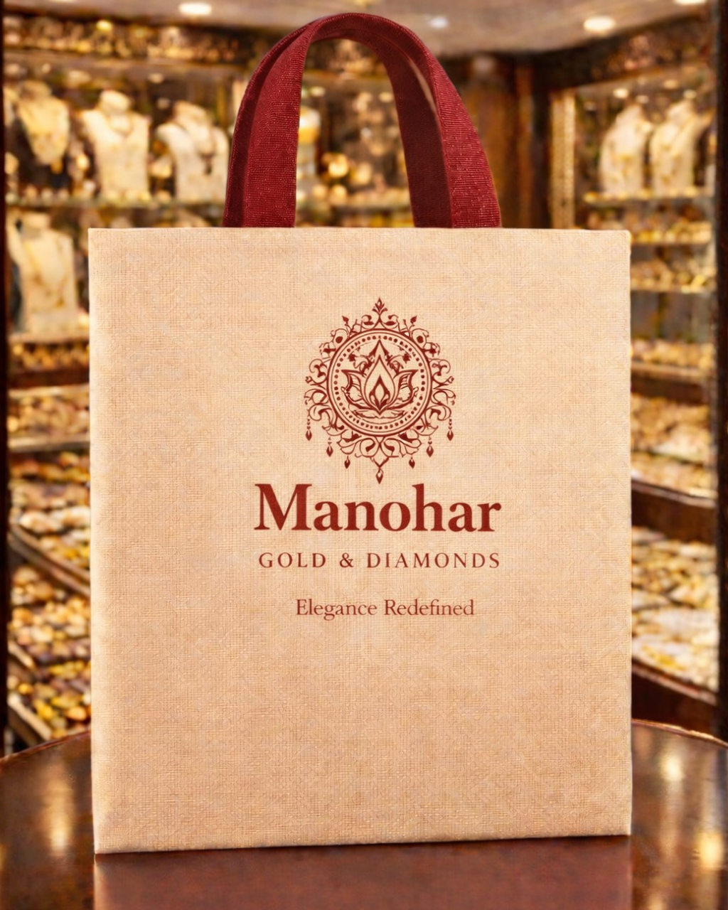 Jewellery Retail Carry Bags | 9x9" | No Gusette or Chain | Premium Shiny Soft Jute Material