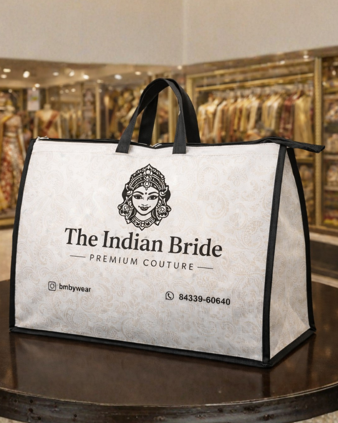 Premium Shopping Triangle Bag | 18x15x5" | With Chain & Zipper | 110 GSM Laminated Nonwoven Material | Water Resistant