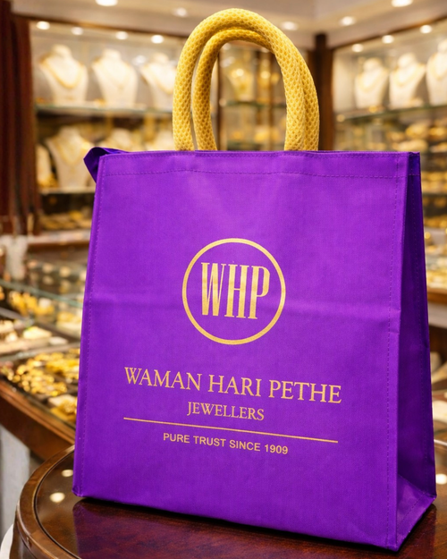 Jewellery Retail Carry Bags | 12x12x3" | With Chain, Gusset & Premium Mesh Handle | PU Matt Finish Material (Copy)